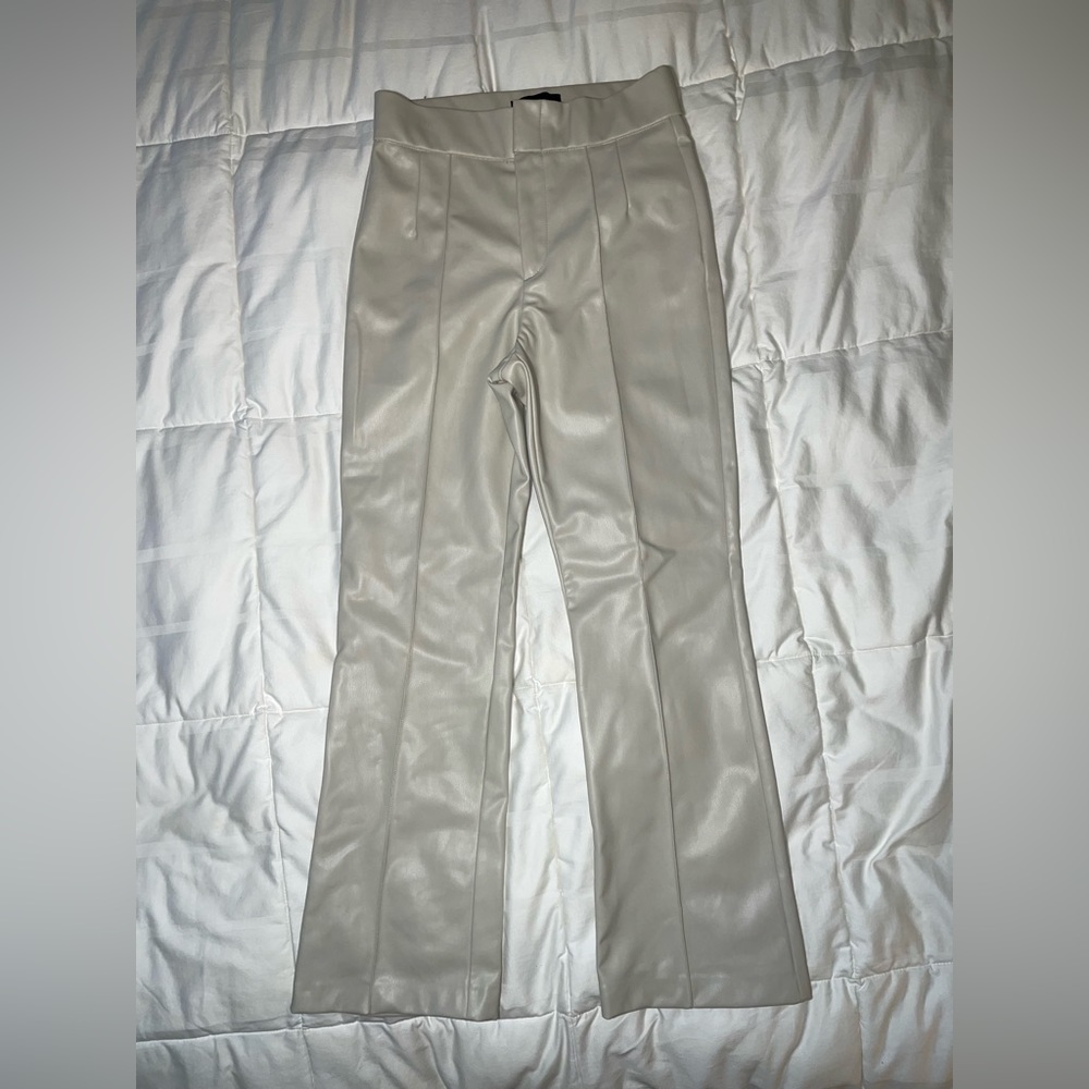 Women’s ZARA faux leather flared pants size Small
